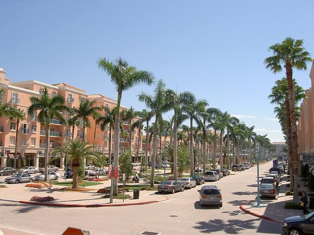 Elfguy at English Wikipedia · Public domain · https://commons.wikimedia.org/wiki/File:Mizner_Park.jpg Mizner Park farmers market, Boca Raton